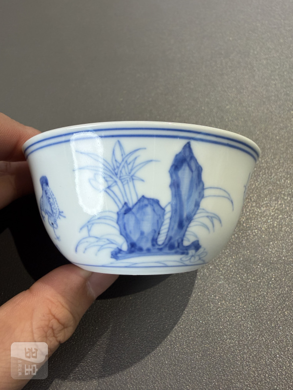 清康熙 仿成窑青花鸡缸杯 - 图5